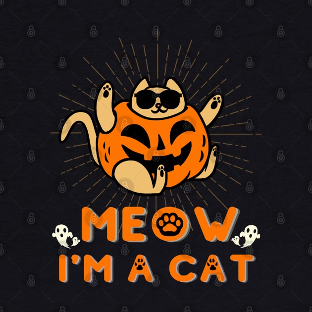 Meow I'm a cat, cat lover, cat halloween, cat pumpkins by Lekrock Shop